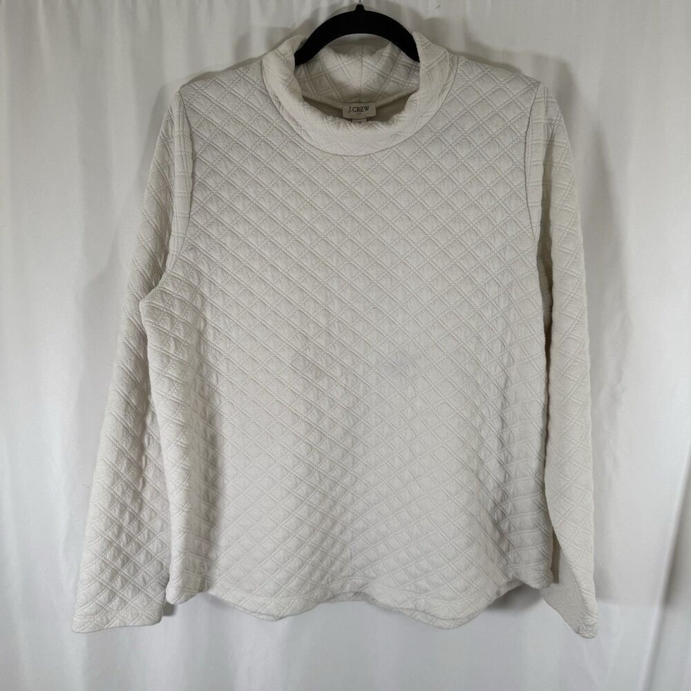 J. Crew Sweater Women's Medium White Turtleneck Long Sleeve Pullover
